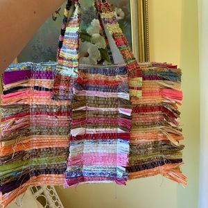 Raffia Cotton Greek hand bag